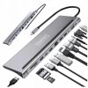 HUB ADAPTER USB-C 12w1 Stacja Dokująca 2x HDMI 4K ETHERNET RJ45 USB 3.0 BYL-2211